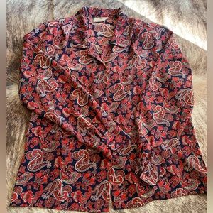 Worthington Button Down Long Sleeve Blouse with shoulder pads- Women’s Large